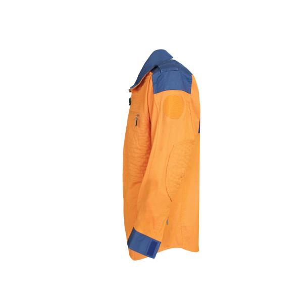 240GSM Navy Contrast Orange Work Coat 65% Polyester 35% Cotton Twill 2/1