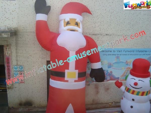 PVC Uv-Tratado, decorações infláveis de nylon revestidas Papai Noel do Natal para exterior