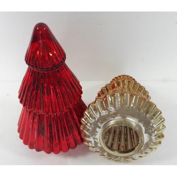 Картина рождественской елки держателей для свечи праздника СИД Handblown стеклянная