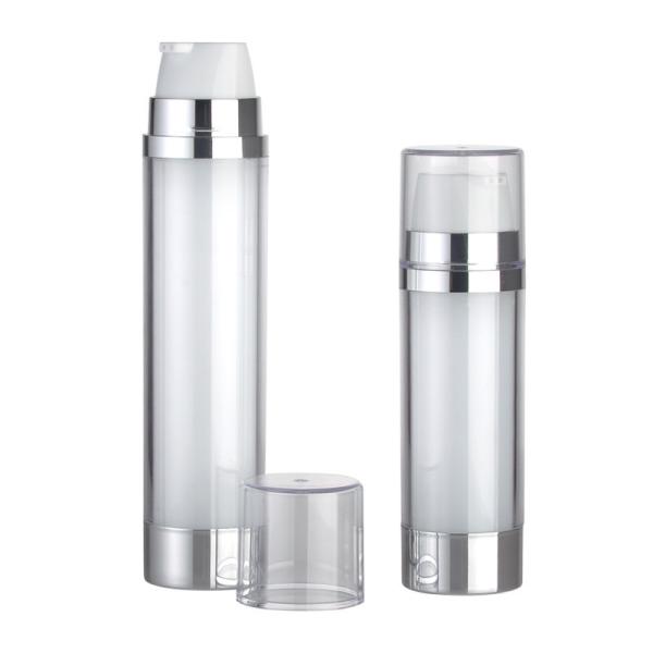 JL-LB315B 20ml×2 30ml×2 HDPE Dual Chamber Bottle  Lotion With Single Actuator Double Nozzle