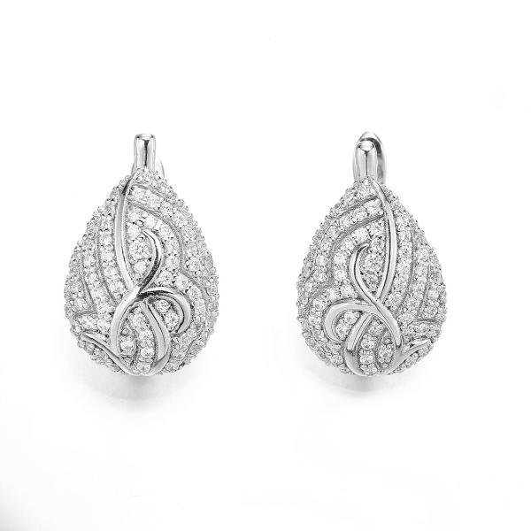 As letras cinzelaram as 925 senhoras de prata Sterling Silver Conch Earrings do grupo da joia