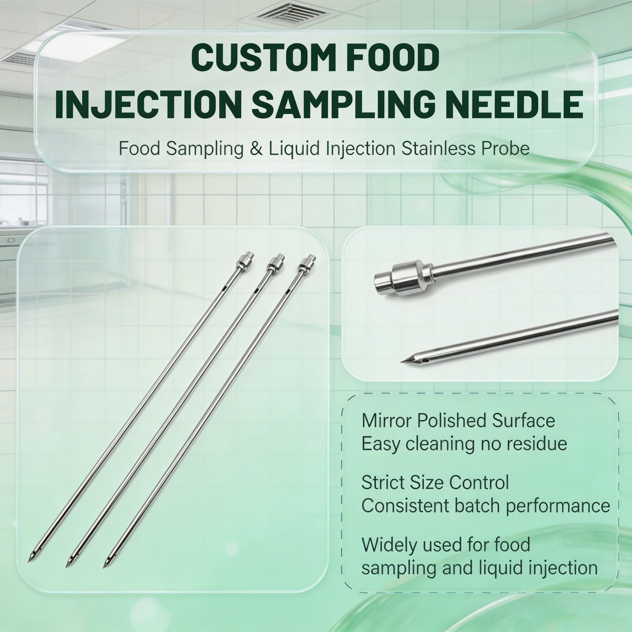 Customized Single End Food Piercing Needle of stainless steel
