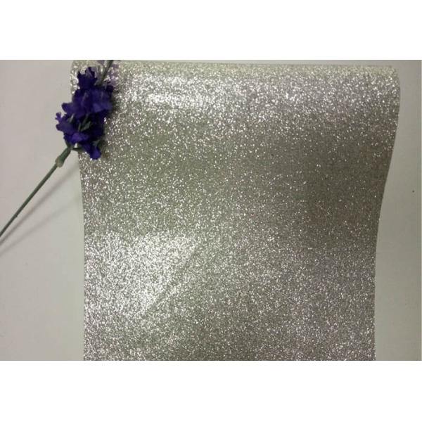 Bedroom Wallpaper PU Material Silver Glitter Fabric For Living Room Home Decor