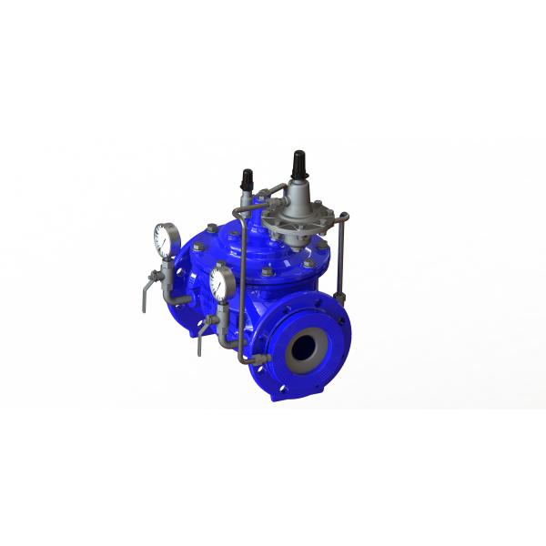 PN16 Ductile Iron Flow Control Valve with High Pressure Resistance and Blue Ral5005 Finish for 0-80°F Applications
