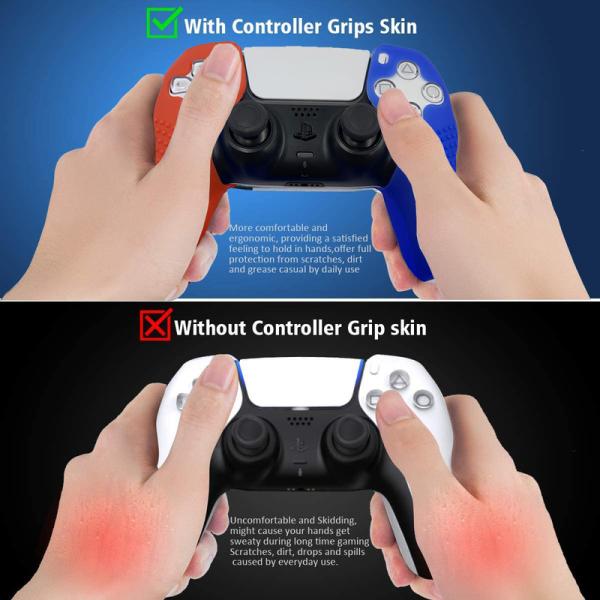 HOXC Multi-Color Protective Ergonomic Soft Controller Non-slip Silicone Case Grips For PS5 Silicone Protector Skins With Thumbstick Caps