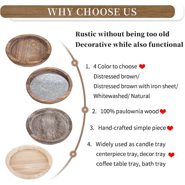 Custom Wooden Serving Tray Rustic Round Candle Holder Decor for Cake Tools and Design