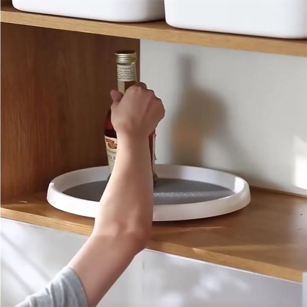 Plastic Kitchen Turntable Organizer for Spice Items and Fruit Placement Standing Type