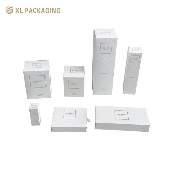 Fábrica de Embalagens Personalizadas XL Caixas de Luxo Personalizadas Papel Kraft Dobrável Caixa de Perfume Gaveta Branca Embalagem de Papel de Fragrância Com Alça