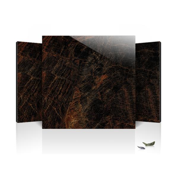 600 X 600mm Polished Porcelain Floor Tiles Black Gold Double Vitrified Tiles