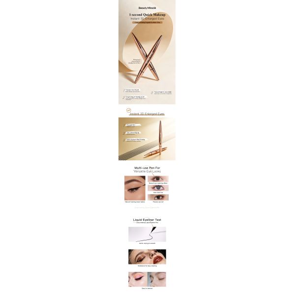 Wholesale Waterproof Liquid Eyeliner Vegan Long-lasting Eyeliner Custom Label Cosmetic Eyeliner