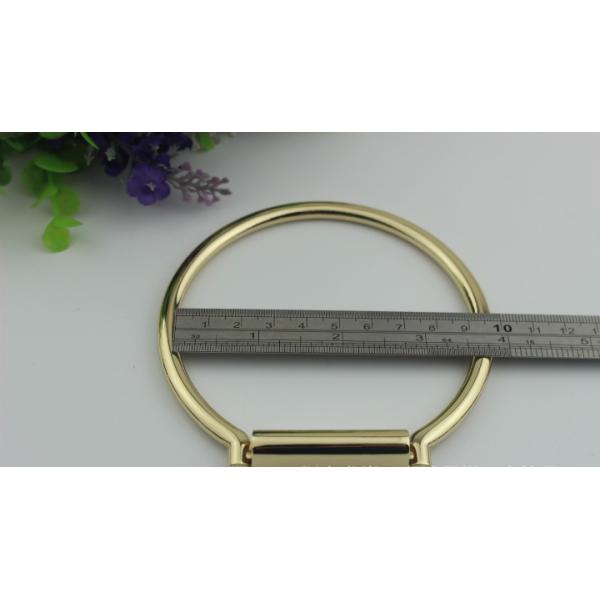 Nice polished custom zinc alloy light gold 60 mm metal handbag handle for bags parts