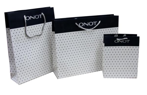 Artpaper Paper Carrier Bag Dark Blue Dots Matte Coated for Shopping