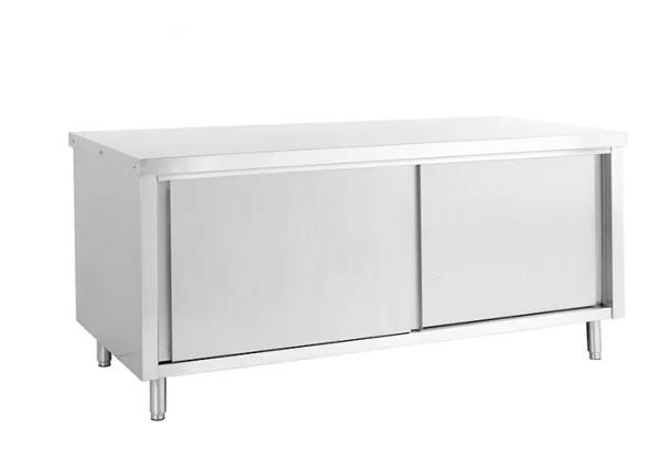 Single / Double Open Working Cabinet / Slide Door 1.5m Stainless Steel Tool Bench Commercial Kitchen Workbench Cabinet