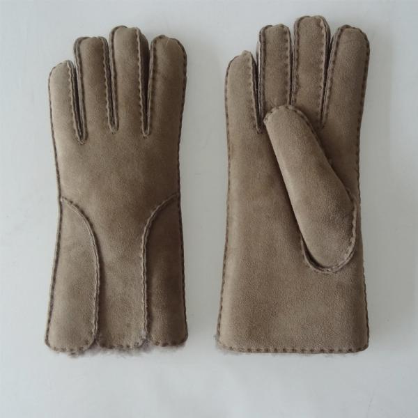 Women Real Fur Shearling Sheepskin Gloves Breatheable Soft For Winter