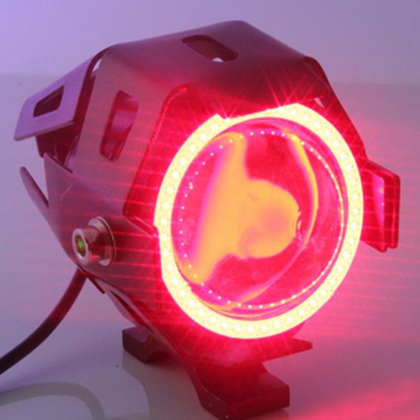 U7 15W Angel Eye Motorcycle Driving Lights 6000k - 7000k Aluminum Alloy