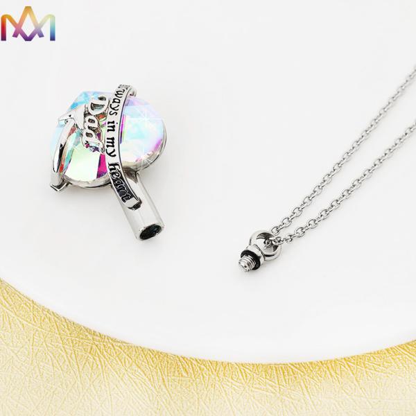 65CM Chain Heart Memorial Keepsake Pendant Engraved Necklace Charms