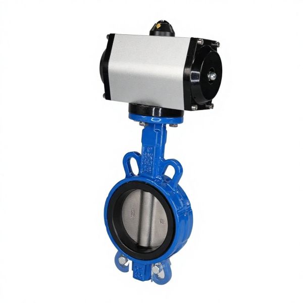 Pneumatic Wafer Butterfly Valve EPDM Seal for High Temperature Oil Water Gas Control