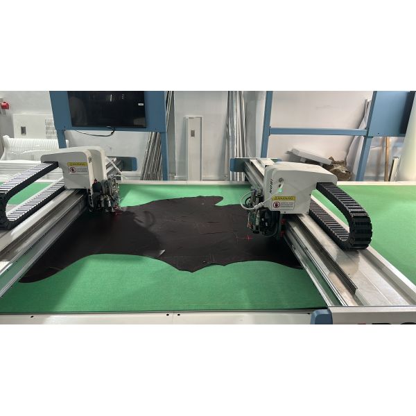 Dual Head IB1660 Leather Cutting Machine | Automatic CNC Genuine Leather Cutter