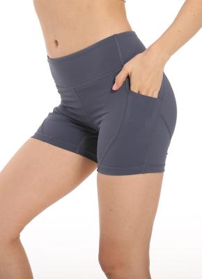 Short alto atlético da ioga do exercício da cintura de um short 210g das 4 polegadas das mulheres de BSCI