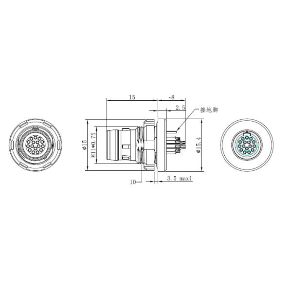 IP69 AMC push Pin Electrical Connectors Break Easy Way