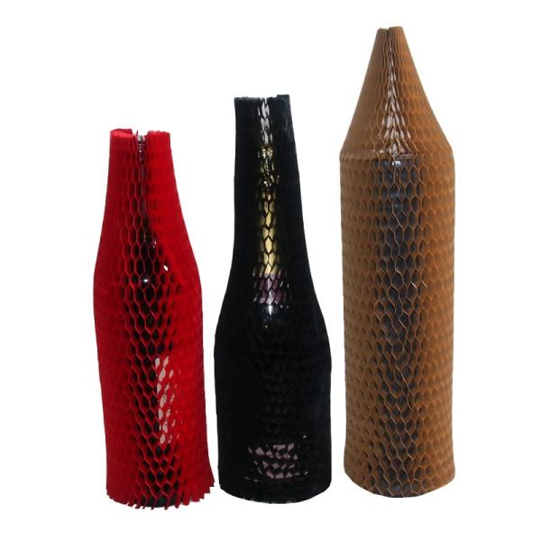 Kraft Paper Honeycomb Sleeve For Glass Wine Bottle Protective Shipping Cushion Packing
