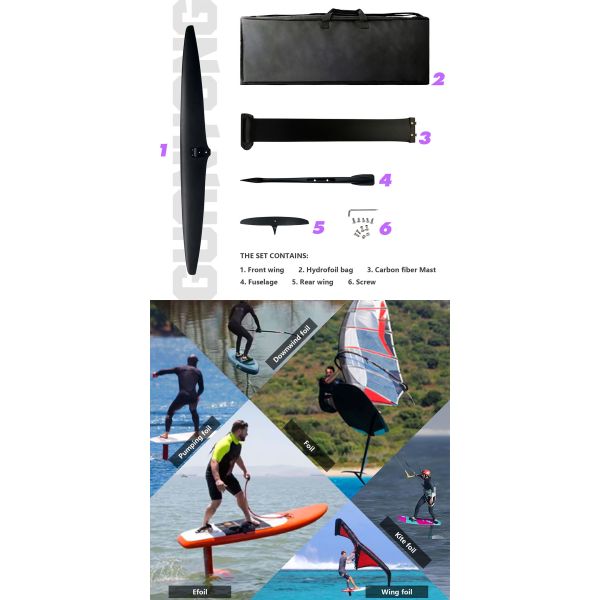 1611 Sqcm Surf Hydrofoil 1201MM Beginner Foil Surfing  For Efoil Wingfoil Wave Pumping