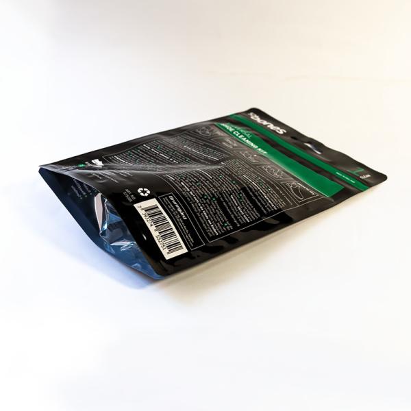 Premium Stand Up Bags With Clear Window For Shoe Cleaning Kits Packaging With Custom Glossy Surface And Cost-Effective.