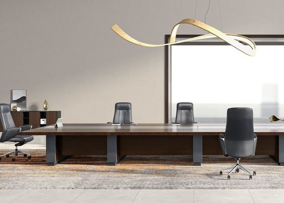 Larry Conference Table with L-shape Structure and Modern Retro Styling in Multiple Sizes
