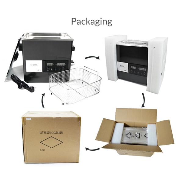 Limpiador ultrasónico industrial negro 9L panel táctil de 200 Digitaces del vatio con la válvula de desagüe