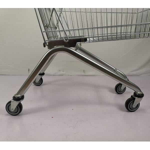 European Style 125L Supermarket Metal Shopping Trolley Anti Theft With 4