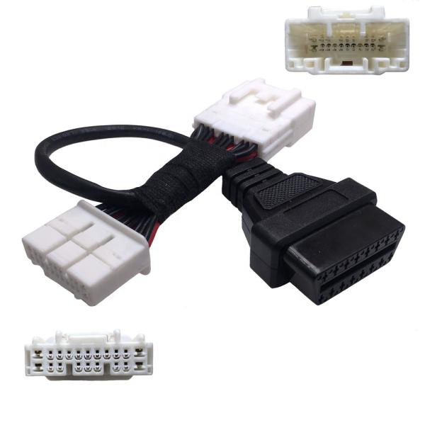 PA66 GF Plug OBD2 Diagnostic Cable for Tesla Model S/X 2021 20 Pin OBDII Adapter Harness Customizable Pin-out