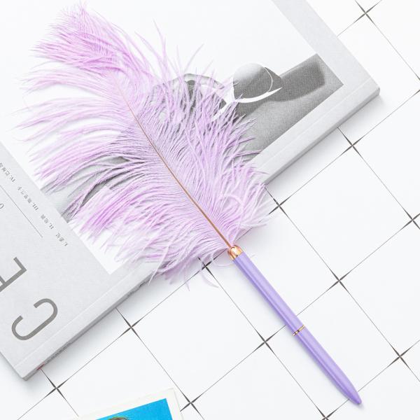 Colorful Feather Ball Point Pen Metal Creative Gift Ballpoint Pens For Office School