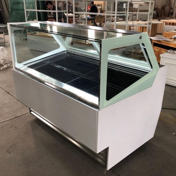 Temperature Adjustable Popsicle Display Freezer Italian Gelato Ice Cream Showcase