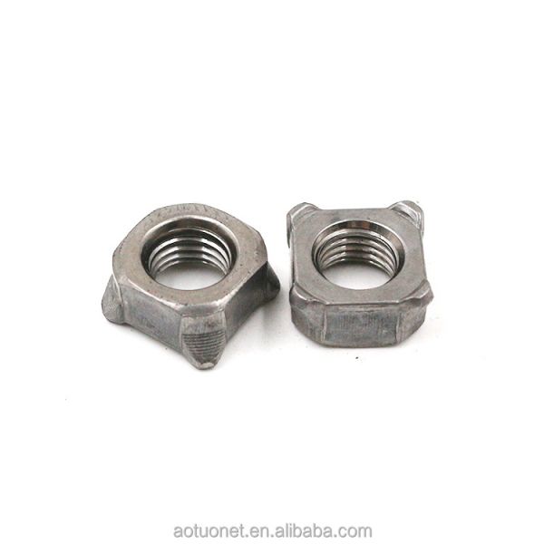 Din929 Grade Carbon Steel Square Weld Nut Zinc Plated Finish Welding Nuts