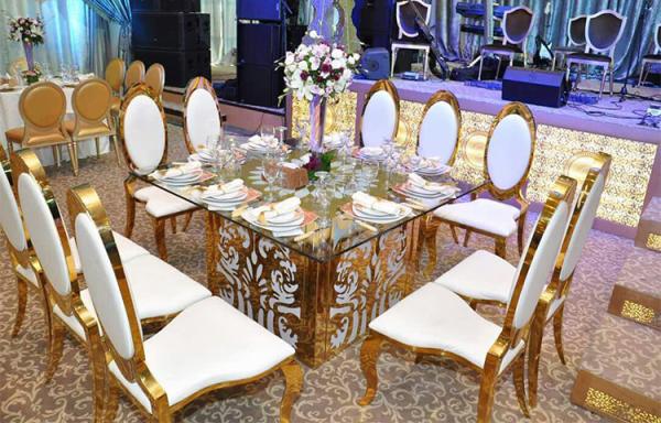 Golden 201 Dining Chairs With Stainless Steel Legs 6.5kg