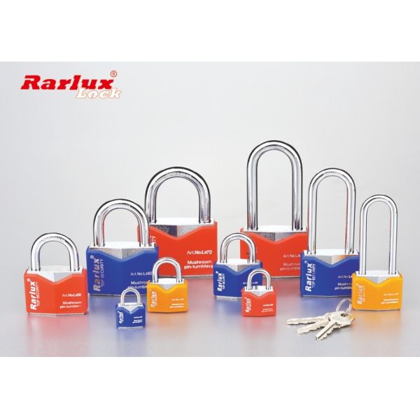 25mm Waterproof Padlock Short Shackle Colorful Chrome Plated Body Solid Brass Cylinder Steel Key Iron Padlock RARLUX LXCP25-60