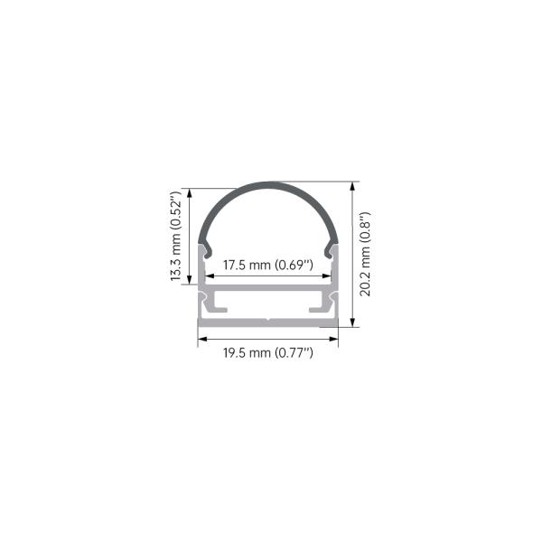 6065 Aluminum Extrusion LED Profile K28 with Fast Heat Dissipation and Sandblasting Oxidation for Strip Lighting