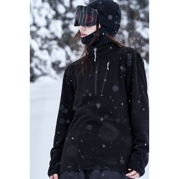 Custom OEM Plaid Polar Fleece Ski Mid Layer Couple Jacket Windbreaker Inner Liner