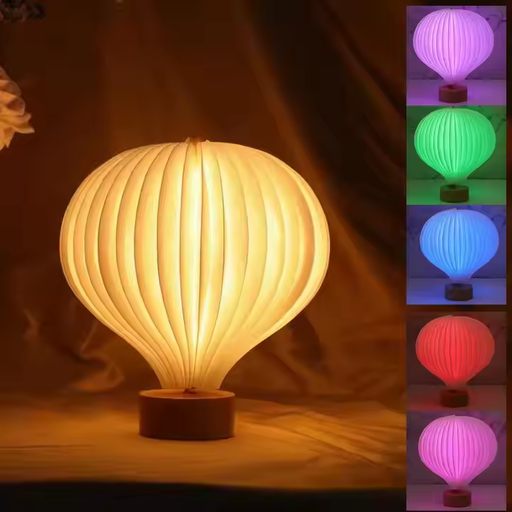 Folding LED Table Paper Mache Balloon Lantern Origami Hanging Light