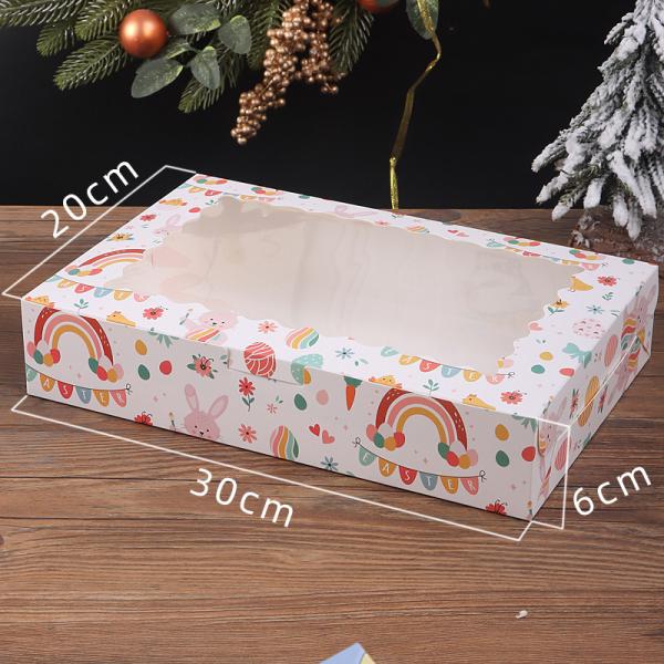 Wholesale Windowed Paper Boxes For Cookies Baked Goods Candies Desserts Square Cakes