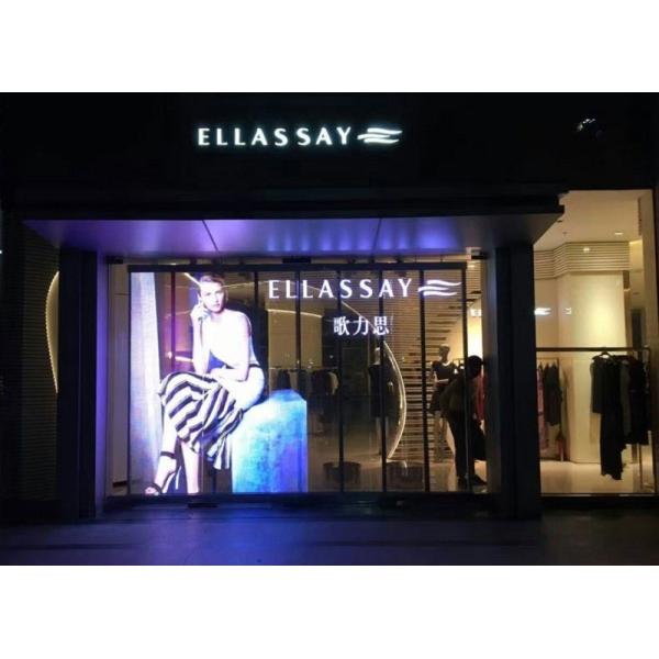 Indoor Transparent Glass Led Display High Brightness / Transparency Fixed In Shopping Mall