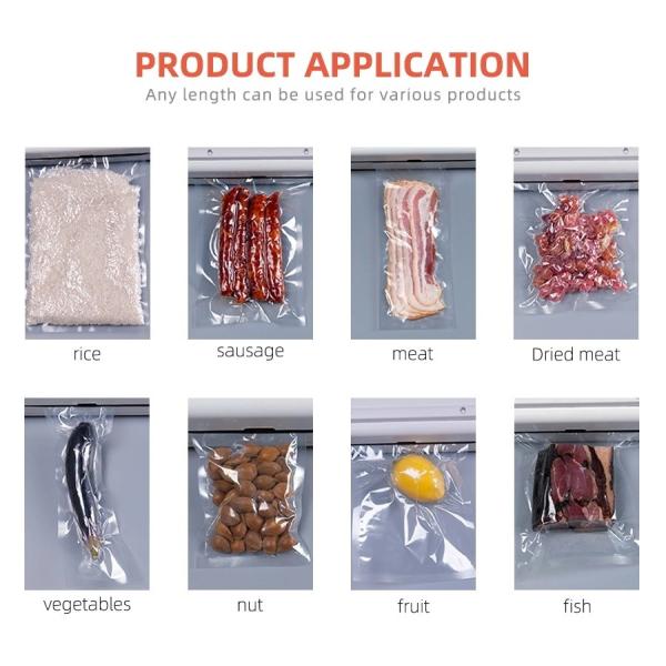 2 Rolls пакуют коммерчески сумку Rolls уплотнителя уплотнения вакуума хранения пакета вакуума нейлона PA выбитую для еды