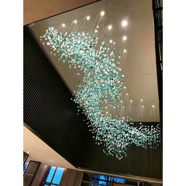 Art décoratif Salle d'hôtel Lustre en verre cristallin Plafond monté Lustre