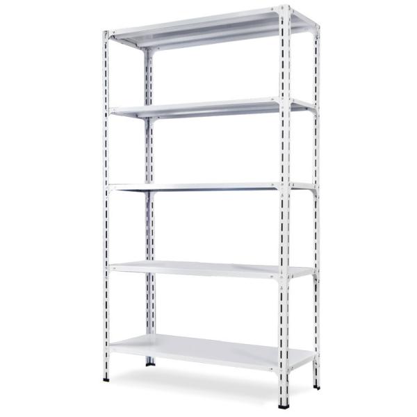 5 Tiers Wide Span Shelving , Family Household Angle Steel Boltless Rack In Beige Color
