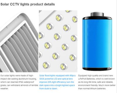 Luzes de inundação solares poderosas do CCTV do diodo emissor de luz IP66