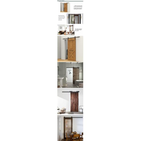 American Style Internal Wooden Sliding Doors HDF Solid Wood CE Approved