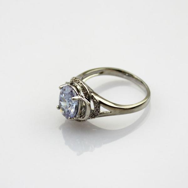 Sterling Silver with Lavender Amethyst Cubic Zirconia Gemstone Ring(R167)