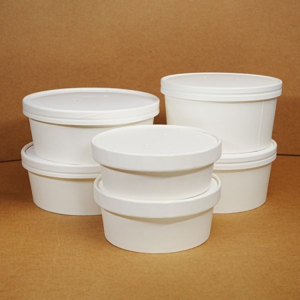 Customized eco-friendly food grade kraft paper disposable takeaway salad soup food container paper bowl