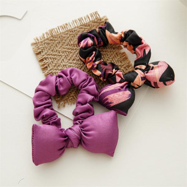 Autumn/winter cross-bow PP cotton kids hair bands elastic scrunchie women's ponytail corset scrunchie
