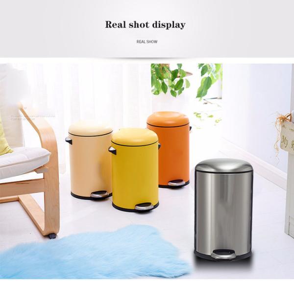 Bathroom Clamshell Pedal Trash Can Stainless Steel Trash Can With Foot Pedal